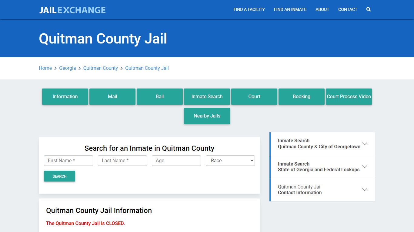 Quitman County Jail Roster Lookup, GA, Inmate Search